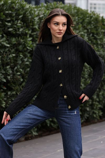 Bigdart 15856 Hair Braided Cardigan - Black
