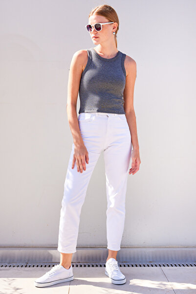 Bigdart Модель 917 - Блуза без рукавів з коміром-стійкою та резинкою на талії, антрацитовий