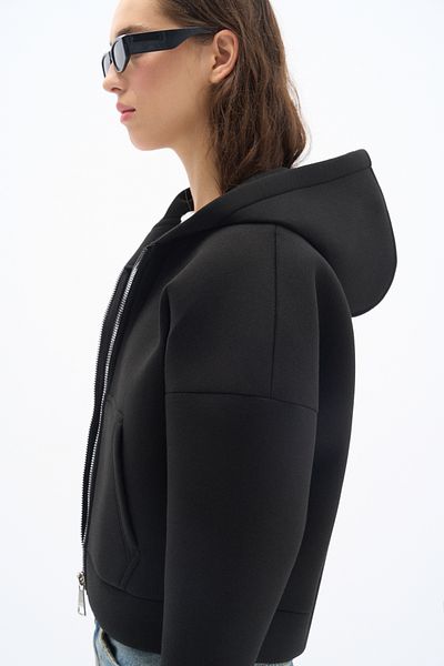Wear Three Points Surge Jacket - Oversize Fit Scuba Fabric Zip Hooded Windproof Jacket