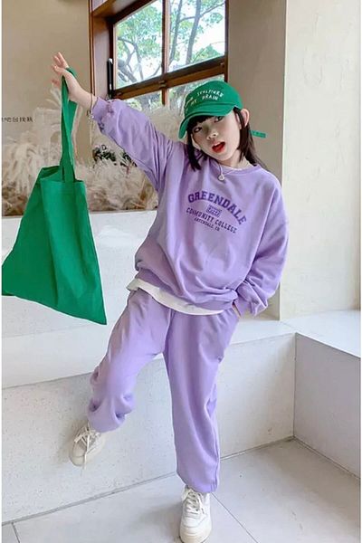 Keywest Σετ φόρμας φούτερ για παιδιά Greendale με στάμπα Oversize Crew Neck
