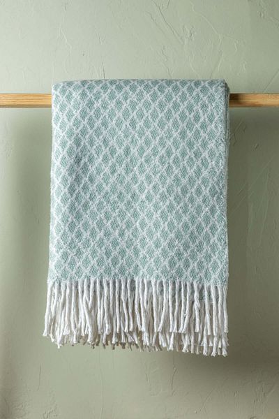 FH finehome Dark Green Adra Diamond Patterned Tv Blanket - 130X170