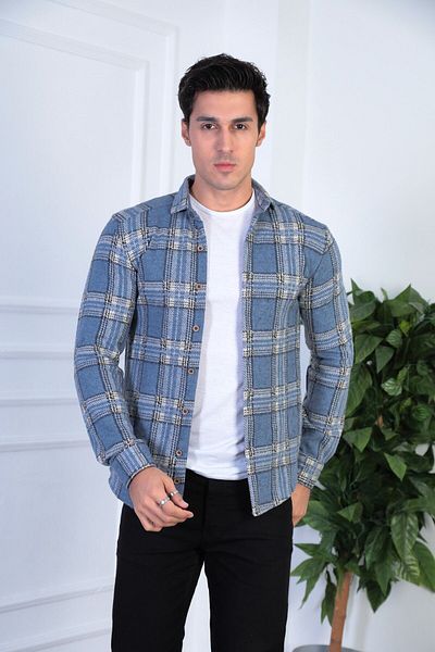 jack carisma Гъвкава и удобна мъжка риза Lumberjack - SLIM FIT плетена