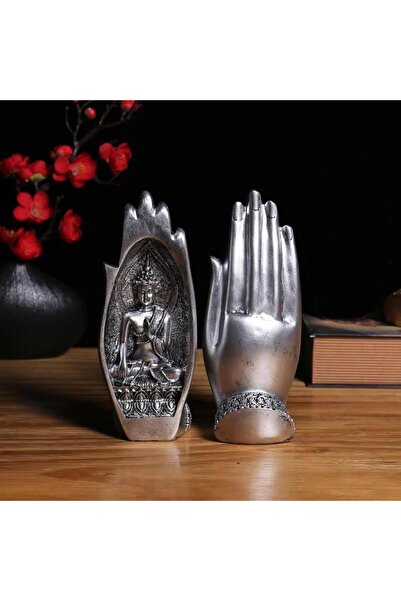 SUME Dekoratif İkili El Buda Heykeli Tathagata Yoga ve Meditasyon İçin Mandal...