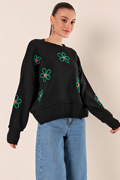 Bigdart 15824 Übergroßer Poncho-Pullover – Schwarz