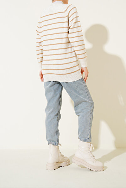 Bigdart 15808 Pulover cu nasturi - Biscuit