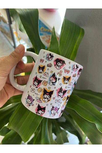 EyER Shoping Anime Kuromi Kawaii - Gift Mug Cup with Yellow Handle
