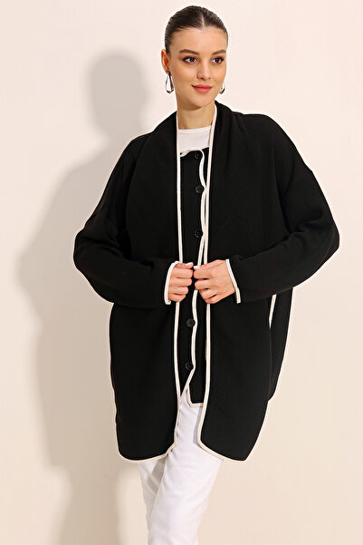 Bigdart 15846 Šálový golier Knitwear Cardigan - Čierny