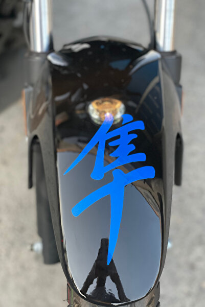 Banxtre Motor-Araba-Kask için Reflektif Gece Parlayan Mavi Japonca Yazı Hayab...