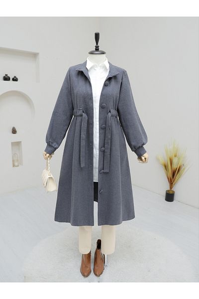 Modamorfo Smoked Stamp Coat - Judge Collar and Tunnel Lace