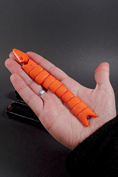 TESBİHKENTİ سبحة السمكة باللون البرتقالي الفاتح للإجهاد