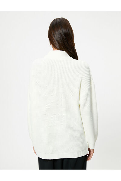 Koton Πλεκτό κασμιρένιο πουλόβερ με ψηλό γιακά με υφή