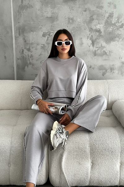 Ded COLLECTION Modal Fabric Women's Tracksuit Set - Side Stripe