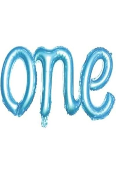 booddie بالون فويل مكتوب بخط اليد لعمر سنة واحدة، مستلزمات الحفلات باللون الأزرق 100 سم (40 بوصة)