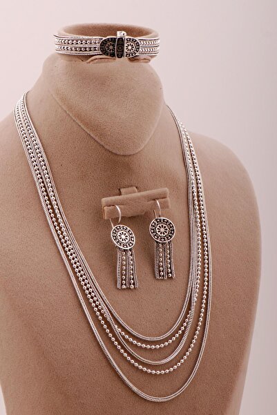 Sümer Telkari Anadolu Motifli Tasarım Toplu Hasır Gümüş Set 2718