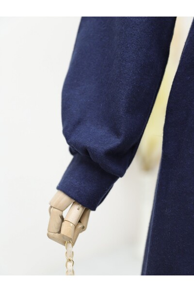 Modamorfo Kašmírový kabát – převládající límec a tunelová krajka – námořnictvo