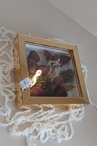 hobicehayaller 20x20x5 cm Ledli Anı Çerçevesi! Yeni Model Çiçek Saklama Kutusu