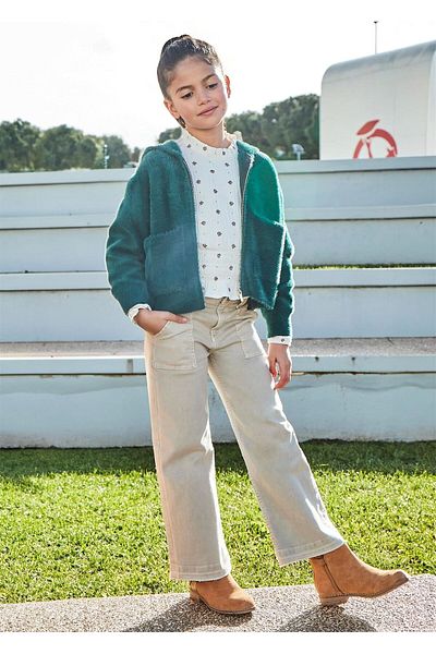 MAYORAL Girl's Ribbed Flared Trousers Beige 7546