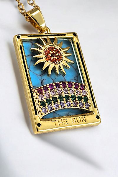 Çlk Accessories Sun Tarot Patterned Steel Necklace