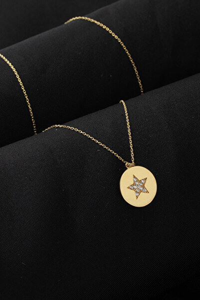 Bilezikci Yıldız Plaka Altın Zincirli Kolye