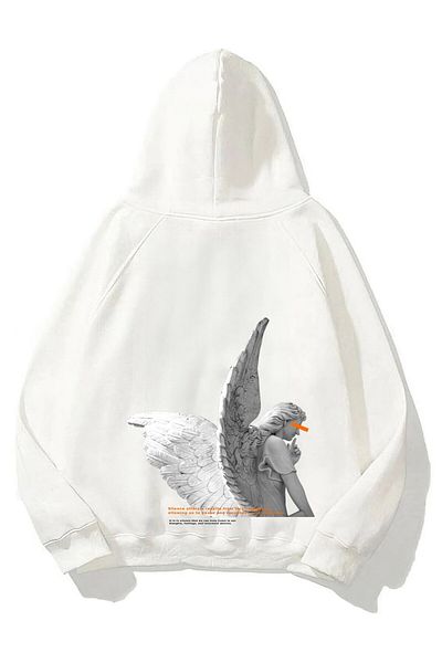 The Champ Clothing Hanorac alb unisex cu glugă, cu glugă, cu glugă