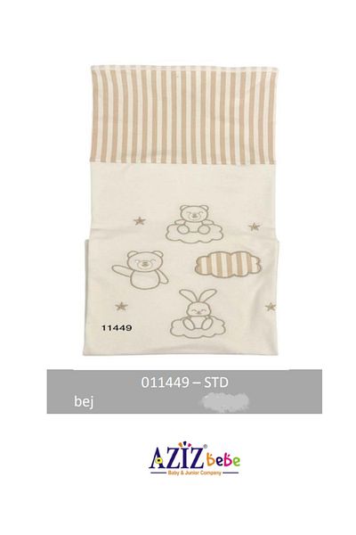 Aziz Bebe Cloudy Rabbit Combed Cotton Baby Blanket Beige 80Cmx90Cm
