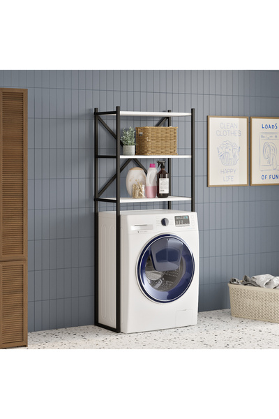 AYZ Bragd Metal 3 Çamaşır Makinesi Üstü Düzenleyici Raf Banyo Düzenleyici Dol...