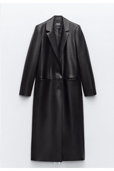 Butik جاكيت طويل من الجلد الصناعي للرجال من زارا - Allbucks Abzr0127