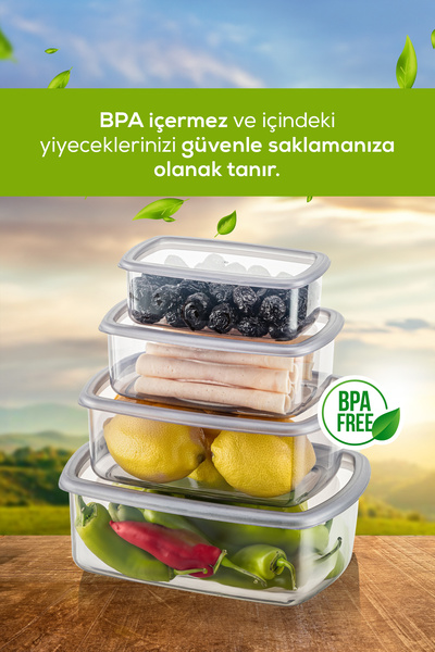 Vienev 24'lü Hava Geçirmez Saklama Kabı Seti Antrasit 6x(250-500-750-1200 ML)