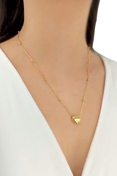 Çlk Accessories Steel Heel Heart Necklace