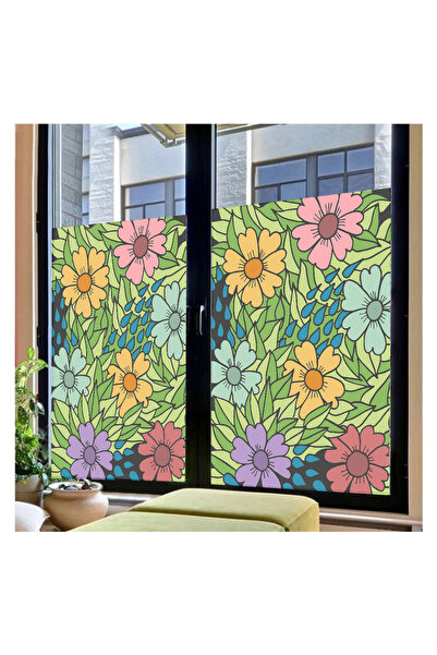 WINK FOL Cam Vitray Folyo, Kendindin Yapışkanlı, Desnli Buzlu Cam Folyo 61x100 cm