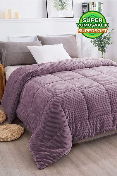 Evlen Home Collection لحاف ويل سوفت فائق النعومة - لحاف قطيفة مزدوج الجوانب، قابل للغسل - 200x220 سم أرجواني