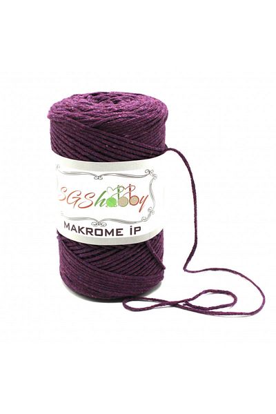 sgshobby Βαμβακερό σχοινί μακραμέ μωβ