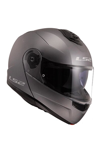 LS2 STROBE 2 ÇENE AÇILIR MAT TITANIUM KASK
