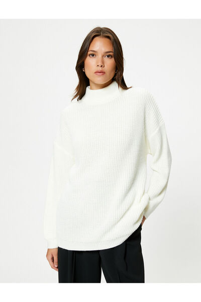 Koton Πλεκτό κασμιρένιο πουλόβερ με ψηλό γιακά με υφή