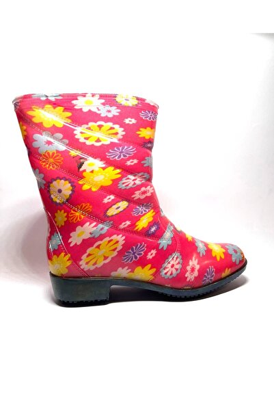 crybrands Kadın Kalpli Çiçekli Iş Bahçe Su Geçirmez Yağmur Çizmesi LADY RAİN ...