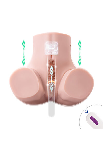 Gina Ass Otomatik Git Gel Hareketli Telescopic&Kumandalı Realistik Kalça Vajina