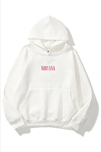 The Champ Clothing Φούτερ με κουκούλα Fleece Pink Nirvana με στάμπα λευκό Unisex με κουκούλα