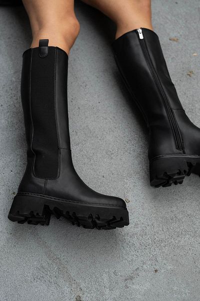 sovrana Rubber Detailed Boots Black