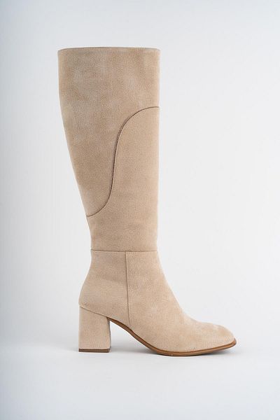 MUGGO Ventarus Guaranteed Blunt Toe Stone Detaillierte Damenstiefel mit Absatz