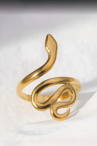 ELMATOLYE خاتم نسائي من الفولاذ بتصميم خاص على شكل ثعبان