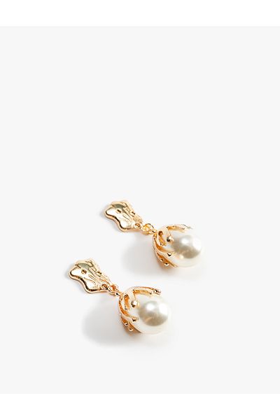 Koton Pearl Detailed Abstract Earrings - Dangle