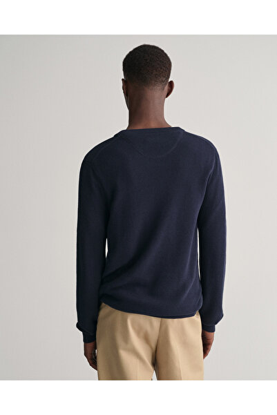 Gant Erkek Lacivert Regular Fit Bisiklet Yaka Kazak