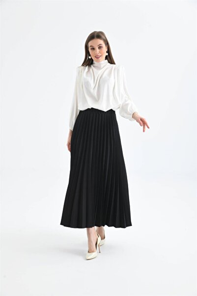 FTZ WOMEN Women's Pleated Skirt Black 30390