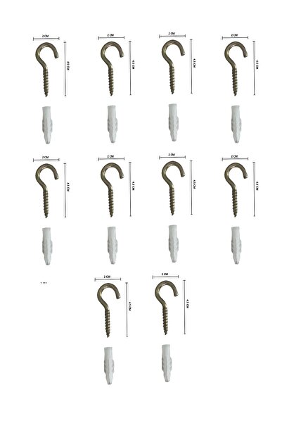 CONANA Piton Kanca Açık 20x80 (Boyut 20mm* 45mm) (Avize Tavan Bağlantısı, File Gerdirme vs. için) 10 adet