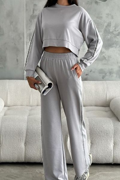Ded COLLECTION Modal Fabric Women's Tracksuit Set - Side Stripe