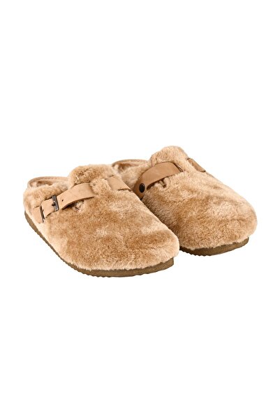 Moosefield Unisex Bej Iç-dış Peluş Rahat Sabo Terlik
