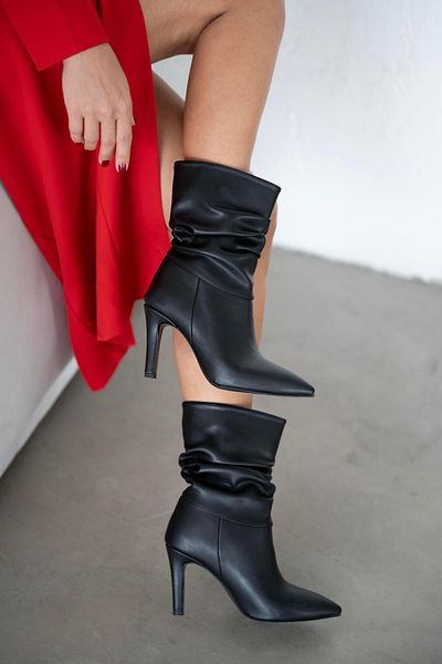 sovrana Bellows Thin Heeled Boots Black