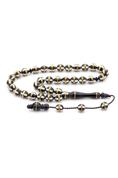 TESBİHKENTİ مسبحة صلاة كوكا مطرزة ملفوفة مع مزيج من عظمة الجمل