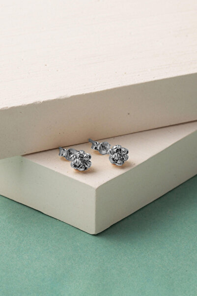 Bilezikci Dorika Yumağı Beyaz Altın 14 Ayar Küpe