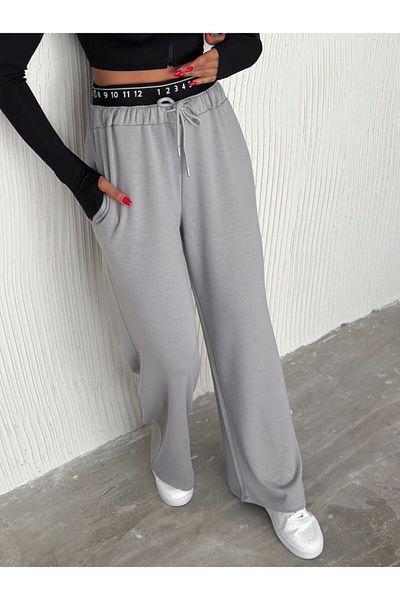 winmoda BAXER Waist Sweatpants - Φαρδύ πόδι / Ελαστική παραμορφωμένη λεπτομέρεια Trackpot